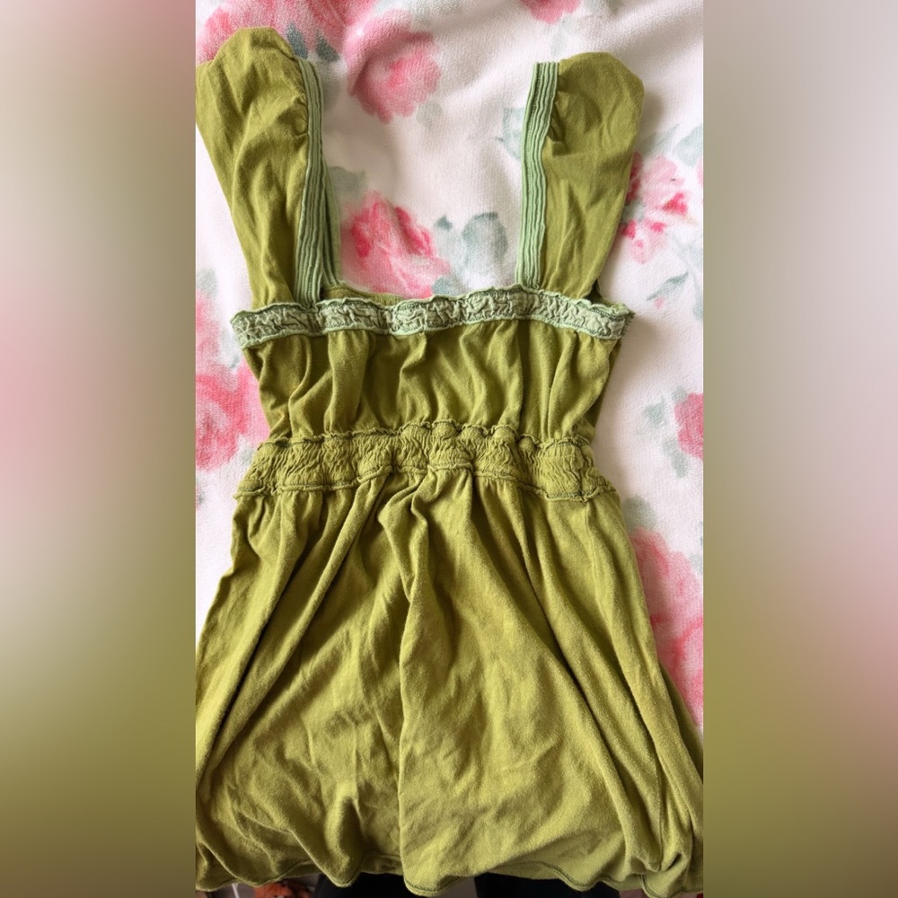 Hollister Light Green Ruched Dress
